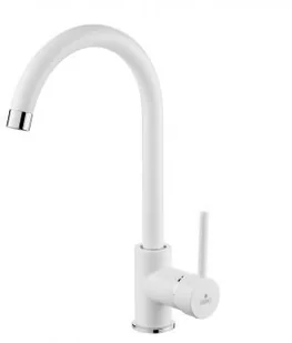 Deante Milin Bateria zlewozmywakowa stojąca biała z wylewką U BEU W62M - Baterie kuchenne - miniaturka - grafika 2