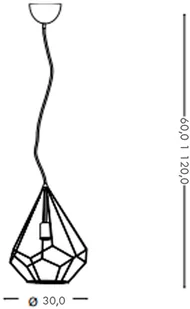 Ideal Lux Lampa Wisząca Ampolla-3 Sp1 148175 Średnica 30,0 Wys. 60,0 - 120,0 148175 - Lampy sufitowe - miniaturka - grafika 2