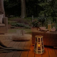 Lampy ogrodowe - Näve Solarna lampa dekoracyjna kosz, 32 cm, czarna - miniaturka - grafika 1