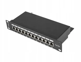 LANBERG Patch Panel 12 Port 1U 10 cali kat.5e ekranowany czarny PPF5-9012-B - Wtyczki i adaptery - miniaturka - grafika 6