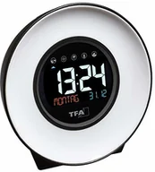 Zegary - TFA Dostmann 60.2023.02 Mood Light wielofunkcyjny budzik świetlny, tworzywo sztuczne, biały/czarny, (dł.) 138 x (szer.) 92 x (wys.) 139 mm - miniaturka - grafika 1
