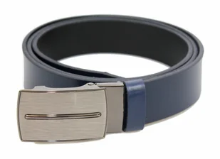 Complex (PL) Pasek Skórzany Do Garnituru Gładki (PL) 35 mm AUTOMAT SAMOZACISK KLAMRA "SREBRNA 67" Skóra Naturalna Licowa GRANATOWY - Paski - miniaturka - grafika 3