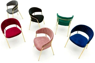 King Home Krzesło MARGO ciemny szary welur podstawa złota KH121100121.11 - Krzesła - miniaturka - grafika 9