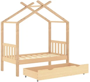 VidaXL Lumarko Rama łóżka dziecięcego z szufladą, sosnowa, 70x140 cm 322145 VidaXL - Łóżeczka i kojce - miniaturka - grafika 5