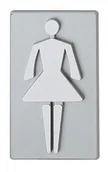 Akcesoria do drzwi - Domino OZNACZENIE SAMOPRZYLEPNE WC SREBRNE 50x45 DZIEWCZYNKA - miniaturka - grafika 1