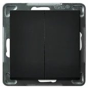 Wyłączniki światła i elektryczne - Ospel Sonata czarny łącznik podwójny zwierny ŁP-17R/m/33 ŁP-17R/m/33 - miniaturka - grafika 1