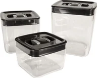 Pojemniki kuchenne - ClickClack ClickClack pudełko na świeżą żywność Pantry Cube 0,9/1,9/3,3 L czarne 3 części twm_547112 - miniaturka - grafika 1
