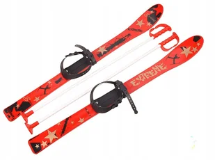 Narty dziecięce z kijkami do nauki jazdy 90 cm - Narty - miniaturka - grafika 2