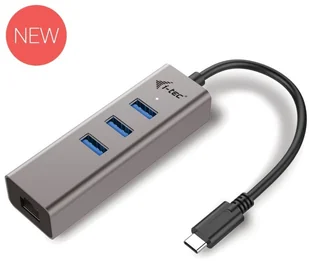 i-Tec USB-C Metal 3-portowy HUB z adapterem Gigabit Ethernet C31METALG3HUB - Huby USB - miniaturka - grafika 2