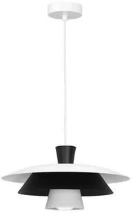Luminex Plato 3134 lampa wisząca zwis 1x60W E27 biała/czarna - Lampy sufitowe - miniaturka - grafika 2
