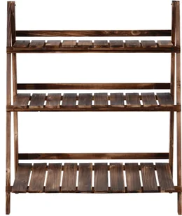 Outsunny STOJAK NA KWIATY REGAŁ KWIETNIK DREWNIANY 80 x 37 x 93cm - Kwietniki - miniaturka - grafika 2