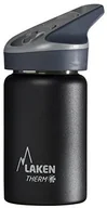 Butelki termiczne - Laken  Thermo Jannu termos termos ze stali nierdzewnej butelka na wodę butelka do picia szerokie otwarcie  0.35L, czarny, 350 ml TJ3N - miniaturka - grafika 1