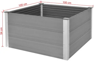vidaXL Donica ogrodowa, WPC, 100x100x54, szara - Donice - miniaturka - grafika 6