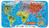 Puzzle - Janod Puzzle magnetyczna mapa świata z drewna, 92 części, hiszpańskie J05503 - miniaturka - grafika 1
