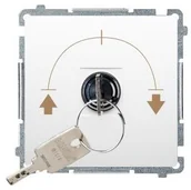 Wyłączniki światła i elektryczne - Kontakt Kontakt_Simon Łącznik chwilowy żaluzjowy z kluczem. 3 pozycyjny. I-0-II" 2 styki N/O. Możliwość wyjęcia klucza tylko w pozycji 0 biały BMPZK.01/11 - miniaturka - grafika 1