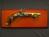 Repliki - broń - Denix SA REPLIKA KAWALERYJSKI PISTOLET FRANCUSKI NA TABLO MODEL 1011+TM+23 1011+TM+23 - miniaturka - grafika 1