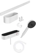 Zestawy prysznicowe - Hansgrohe WallStoris Zestaw prysznicowy termostatyczny ścienny + akcesoria biały mat 24250700 - miniaturka - grafika 1