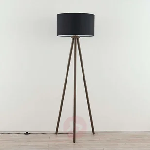 Lampenwelt com Tekstylna lampa stojąca Majken ciemnoszara/czerń - Lampy stojące - miniaturka - grafika 4