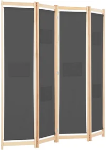 vidaXL Parawan 4-panelowy, szary, 160x170x4 cm, tkanina vidaXL - Parawany - miniaturka - grafika 3