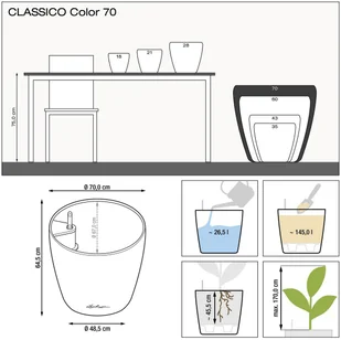 Lechuza Donica CLASSICO Color 70 biały - Donice - miniaturka - grafika 3