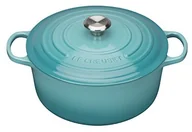 Brytfanny - Le Creuset Signature 21177261702430 żeliwna gęsiarka, okrągła o średnicy 26 cm, kolor turkusowy 21177261702430 - miniaturka - grafika 1