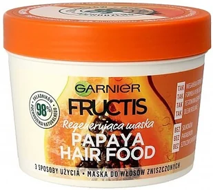 Garnier Fructis Hair Food, maska do włosów zniszczonych Papaya, 390 ml - Maski do włosów - miniaturka - grafika 2