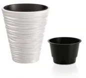 Donice - Prosperplast SAND Doniczka 34,5x38,5cm biały DBSA350 - miniaturka - grafika 1