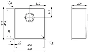 Reginox MIAMI 40x40 GUN METAL - Zlewozmywaki - miniaturka - grafika 4
