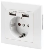 Kostki, złączki, wtyczki - Digitus Socket with 2 USB ports DA-70613 - miniaturka - grafika 1