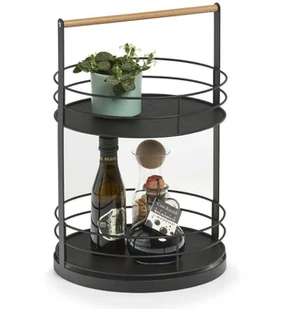 ZELLER Taca kuchenna na przybory i zioła 2 poziomy z rączką czarna ZELLER 27427z - Tace i patery - miniaturka - grafika 2