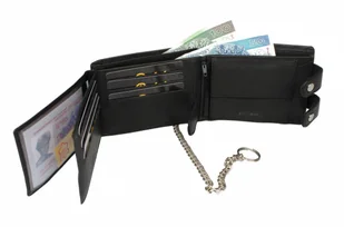 Wild Portfel Męski Skóra Naturalna Duży Poziomy Z Zapięciem Podwójnym I Łańcuszkiem 5647 - Portfele - miniaturka - grafika 8