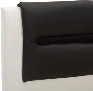 vidaXL Rama łóżka z LED, biało-czarna, sztuczna skóra, 120 x 200 cm - Łóżka - miniaturka - grafika 7