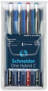 Schneider Pióro kulkowe ONE Hybrid C 0,3 mm, w etui 4 szt., miks kolorów SR183194 - Pióra kulkowe - miniaturka - grafika 2