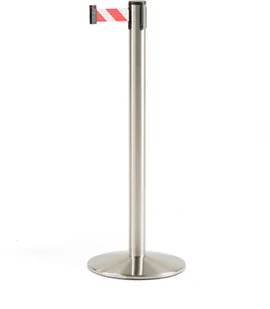 AJ Taśmowy system wygrodzenowy 3650 mm stal szczotkowana taśma biało-czerwo 312414 - Wyposażenie miejsc publicznych AJ Taśmowy system wygrodzenowy 3650 mm stal szczotkowana taśma biało-czerwo 312414 - Wyposażenie miejsc publicznych - miniaturka - grafika 1