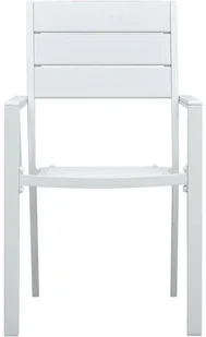 vidaXL Krzesła ogrodowe, 4 szt., białe, HDPE o wyglądzie drewna - Fotele i krzesła ogrodowe - miniaturka - grafika 3