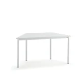 Meble do szkół i przedszkoli - AJ Produkty Biurko BORS TRAPETS, 1400x700x720 mm, biały laminat, biały - miniaturka - grafika 1