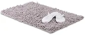 Dywaniki łazienkowe - Relaxdays mat dywan shaggy, ręcznie wykonany długi włos dywan bawełna, antypoślizgowy dywanik łazienkowy w 2 rozmiarach, szare, szary, 80x50 cm 10021060_562 - miniaturka - grafika 1