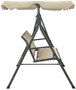 vidaXL Huśtawka ogrodowa z baldachimem, antracytowo-piaskowa 313325 - Huśtawki - miniaturka - grafika 4