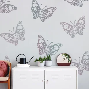 Nakleo szablon malarski wielokrotny // ZAKRĘCONY MOTYL - MEDIUM (45x65cm) - Szablony malarskie - miniaturka - grafika 2
