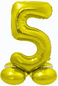 Balony i akcesoria - Godan Balon foliowy stojący cyfra 5 złota - 72 cm - 1 szt. CS-SZL5 - miniaturka - grafika 1
