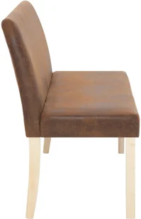 vidaXL Ławka, 139,5 cm, brązowa, sztuczny zamsz vidaXL - Ławki do przedpokoju - miniaturka - grafika 5