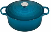 Brytfanny - Le Creuset 21177286422430 naczynie do pieczenia Signature okrągłe 28 cm Deep Teal, żeliwo - miniaturka - grafika 1