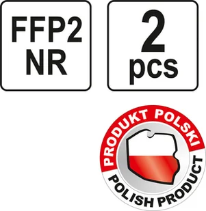 YATO PÓŁMASKI FILTRUJĄCE FFP2/P 2SZT YT-74919 YT-74919 - Akcesoria BHP - miniaturka - grafika 3