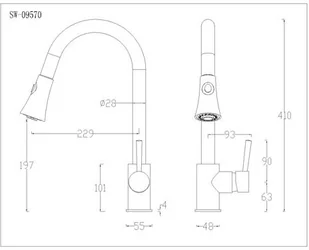 Laveo Bateria zlewozmywakowa stojąca z wyciąganą wylewką DARU BLD_969D - Baterie kuchenne - miniaturka - grafika 4