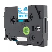 Papier do drukarek - Brother Taśma zamiennik TZ-FX213 / TZe-FX213, 6mm x 8m, flexi, niebieski druk / biały podkład - miniaturka - grafika 1