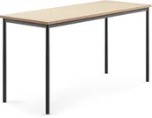 Meble do szkół i przedszkoli - AJ Produkty Stół SONITUS, 1800x700x900 mm, beżowe linoleum, antracyt - miniaturka - grafika 1