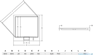 Besco Axim ultraslim 80x80 biały BAx-80-KW - Brodziki prysznicowe - miniaturka - grafika 2