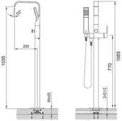 Baterie wannowe i prysznicowe - Blue Water Toronto wannowa czarny mat TOR-BWP.090CZARNYMAT - miniaturka - grafika 1