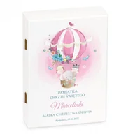 Sztućce dla dzieci - Murrano Zestaw Sztućców Dla Dzieci W Drewnianym Etui Nadruk Wesoły Balon SZT-ANIMALS_DRW-UV-018 - miniaturka - grafika 1