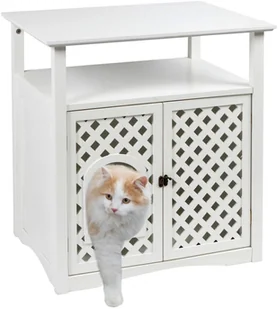 Kerbl Szafka na kuwetę dla kota Helena, 64x46x65 cm, biała, 82662 - Drapaki dla kotów - miniaturka - grafika 5